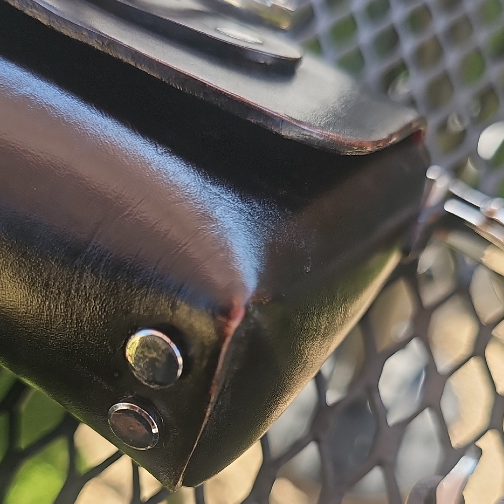Zana Bayne Black Leather Crossbody Bag with Cuff Bracelet - Picture 10 of 12